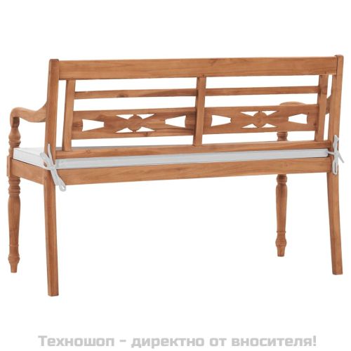 Пейка Батавия с възглавници, 120 см, тиково дърво