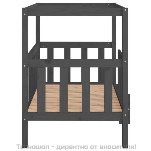 Кучешко легло, Сиво, 105,5x83,5x100 см, борова дървесина масив