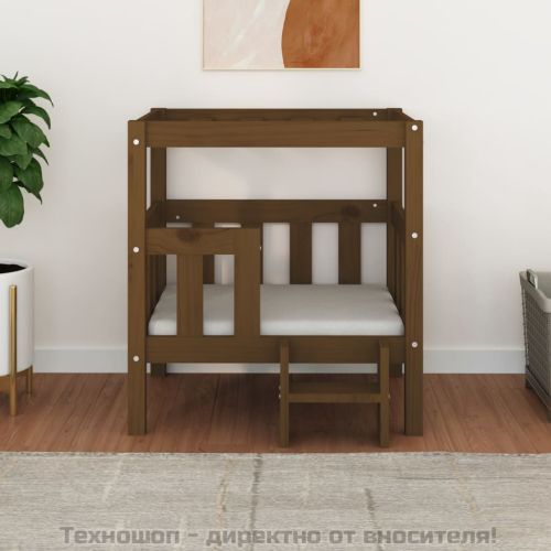 Кучешко легло, меденокафяво, 65,5x50,5x70 см, бор масив