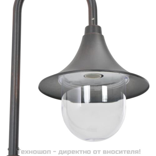 Градински стълб, E27, 120 см, алуминий, бронз