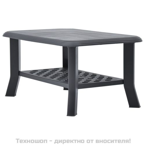 Маса за кафе, антрацит, 90x60x46 см, пластмаса
