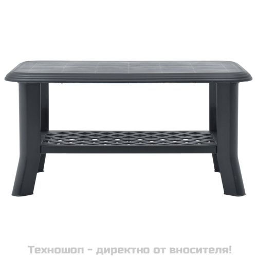 Маса за кафе, антрацит, 90x60x46 см, пластмаса