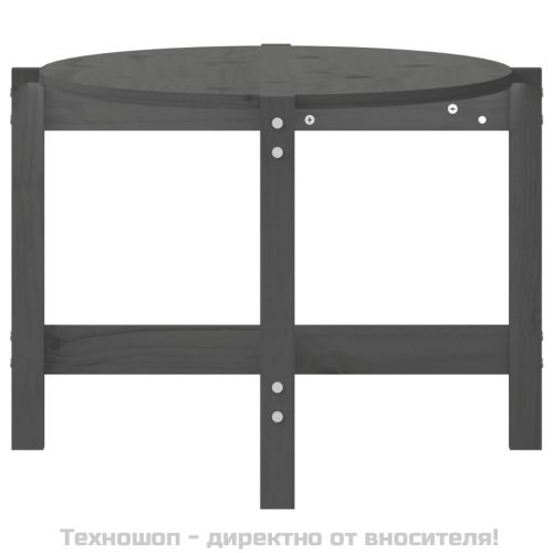 Кафе маса, Сиво, 118x63x45 см, борово дърво масив