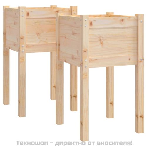 Градински сандъци, 2 бр, 40x40x70 см, борово дърво масив