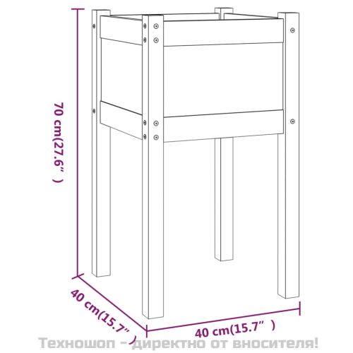 Градински сандъци, 2 бр, 40x40x70 см, борово дърво масив