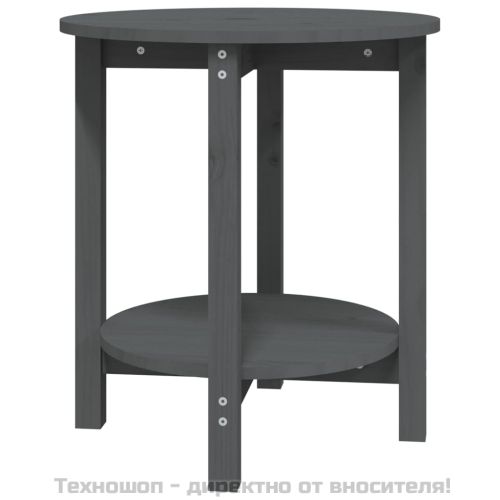 Кафе маса, сива, Ø 55x60 см, борово дърво масив