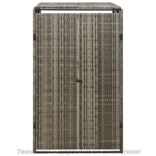 Единичен навес за кофа за смет, сив, 70x80x117 см, полиратан