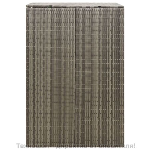 Единичен навес за кофа за смет, сив, 70x80x117 см, полиратан