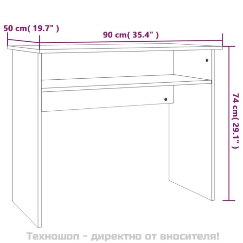 Бюро, опушен дъб, 90x50x74 см, инженерно дърво