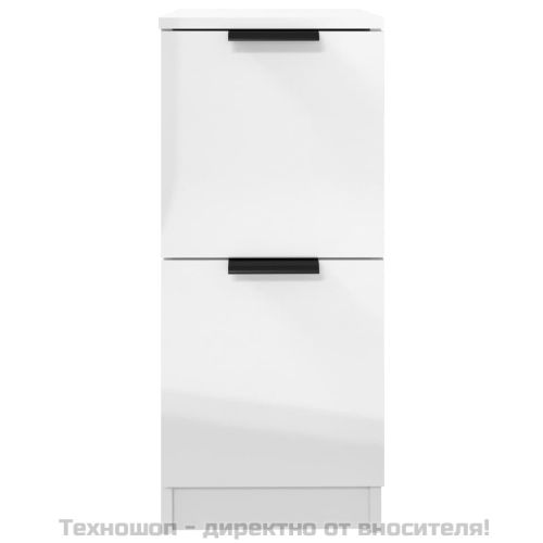 Сайдборди, 2 бр, бял гланц, 30x30x70 см, инженерно дърво