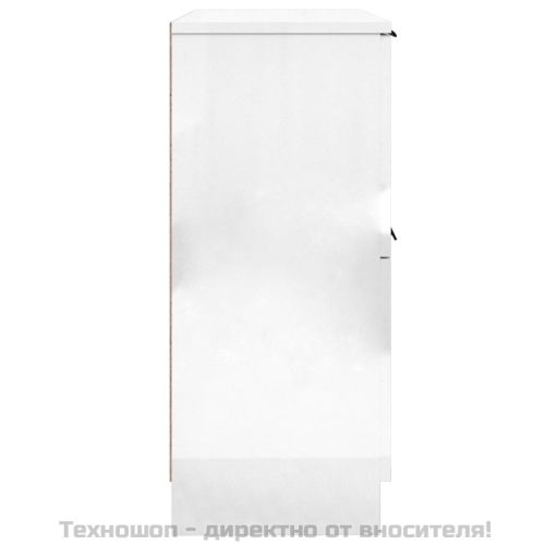 Сайдборди, 2 бр, бял гланц, 30x30x70 см, инженерно дърво