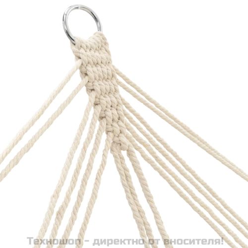 Хамак с дървени летви, кремав, 210 x 150 см