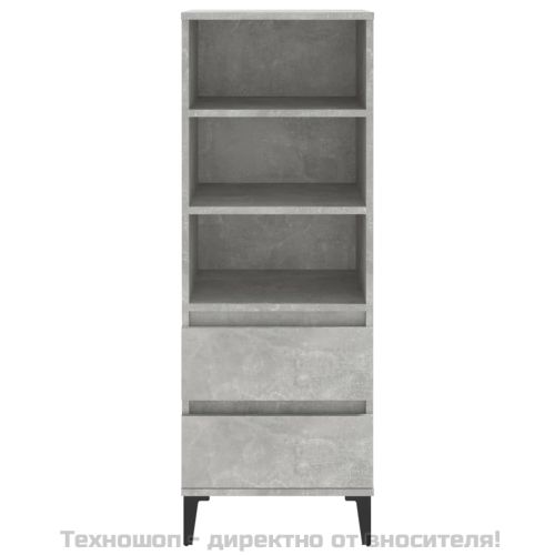 Висок шкаф, Бетонно сиво, 40x36x110 см, инженерно дърво