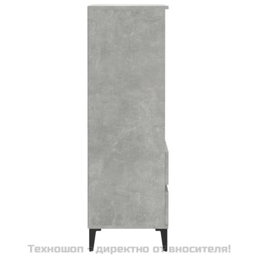 Висок шкаф, Бетонно сиво, 40x36x110 см, инженерно дърво