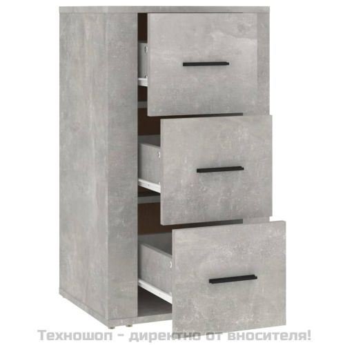 Сайдборд, бетонно сив, 40x33x70 см, инженерно дърво