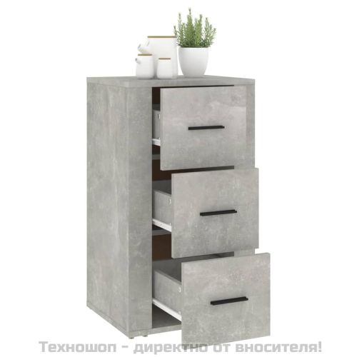 Сайдборд, бетонно сив, 40x33x70 см, инженерно дърво