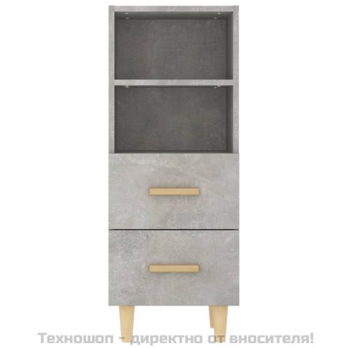 Сайдборд, бетонно сив, 34,5x34x90 см, инженерно дърво