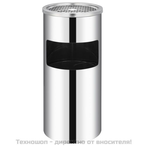 Стенен кош пепелник, неръждаема стомана, 26 л