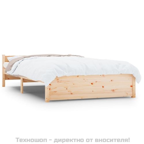 Рамка за легло, дърво масив, 135x190 cм, Double