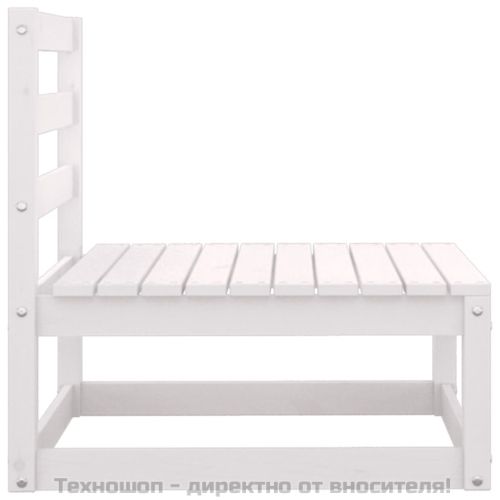 Градински лаундж комплект, 2 части, бял, бор масив