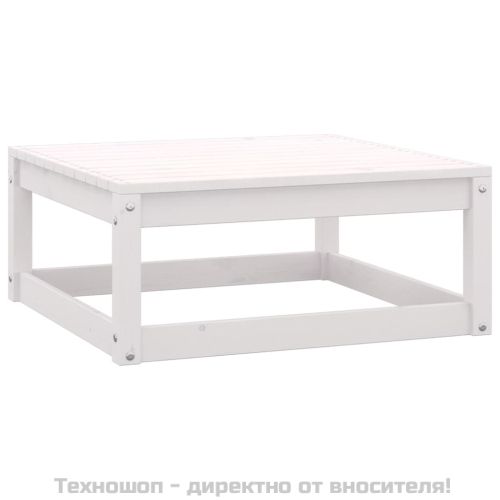 Градински лаундж комплект, 2 части, бял, бор масив