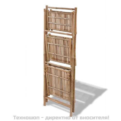 Сгъваем бамбуков стелаж за растения с 3 рафта
