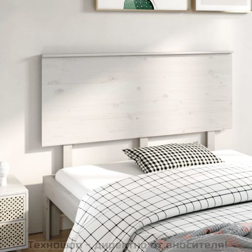 Горна табла за легло, бяла, 144x6x82,5 см, бор масив