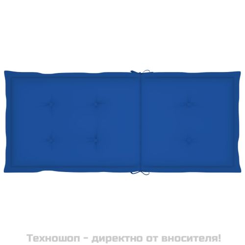 Възглавници за столове 6 бр кралско сини 120x50x3 см плат