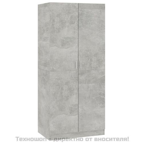 Гардероб, бетонно сив, 80x52x180 см, инженерно дърво