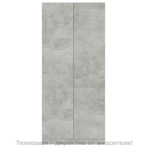 Гардероб, бетонно сив, 80x52x180 см, инженерно дърво