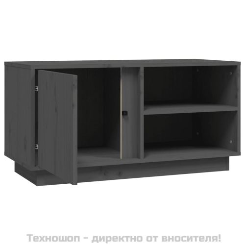 ТВ шкаф, сив, 80x35x40,5 см, бор масив