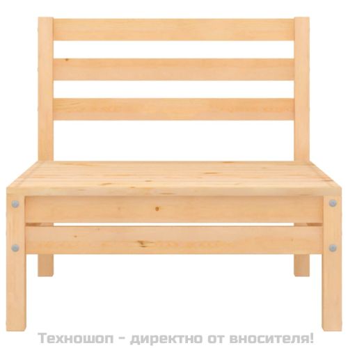 Градински средни дивани, 4 бр, борово дърво масив