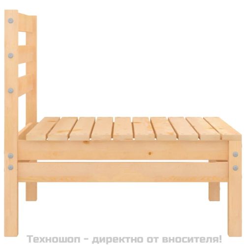 Градински средни дивани, 4 бр, борово дърво масив