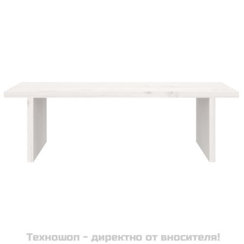 Поставка за монитор, бяла, 50x27x15 см, бор масив