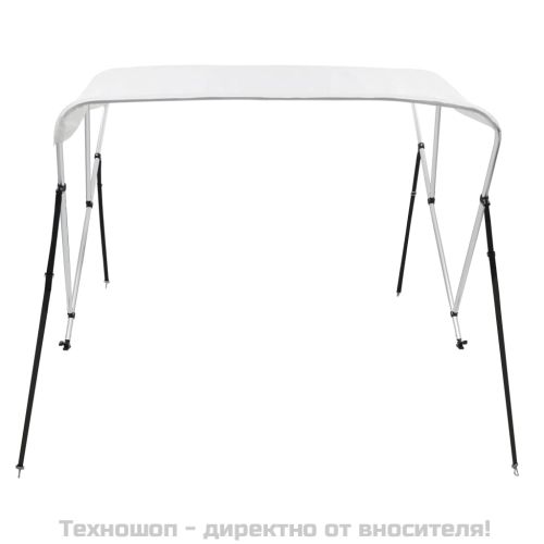 Тента за лодка, 3 дъги, бяла, 183x196x137 см