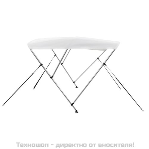 Тента за лодка, 3 дъги, бяла, 183x196x137 см