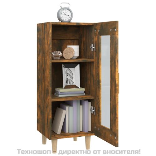 Сайдборд, опушен дъб, 34,5x34x90 см, инженерно дърво
