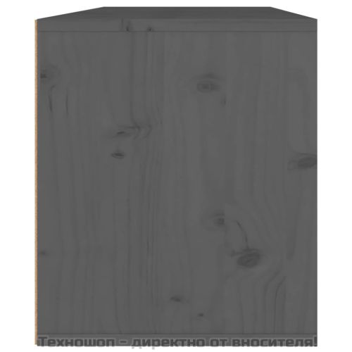 Стенни шкафове, 2 бр, сиви, 45x30x35 см, бор масив