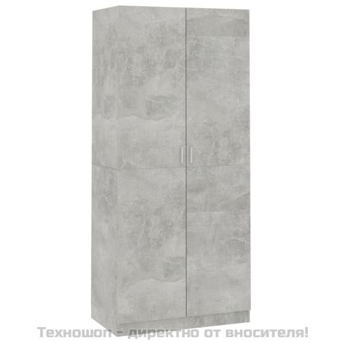 Гардероб, бетонно сив, 90x52x200 см, инженерно дърво