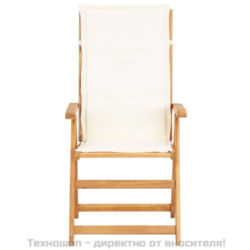 Накланящи се градински столове, 2 бр, кафяви, акация масив