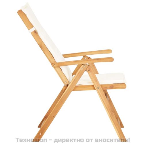 Накланящи се градински столове, 2 бр, кафяви, акация масив