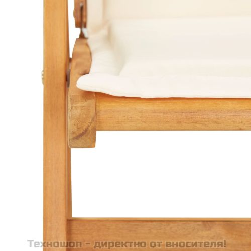 Накланящи се градински столове, 2 бр, кафяви, акация масив