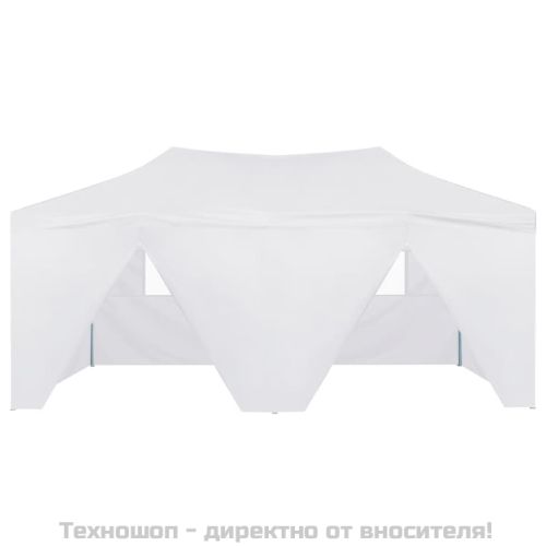 Сгъваема парти шатра с 4 странични стени 3х6 м стомана бяла