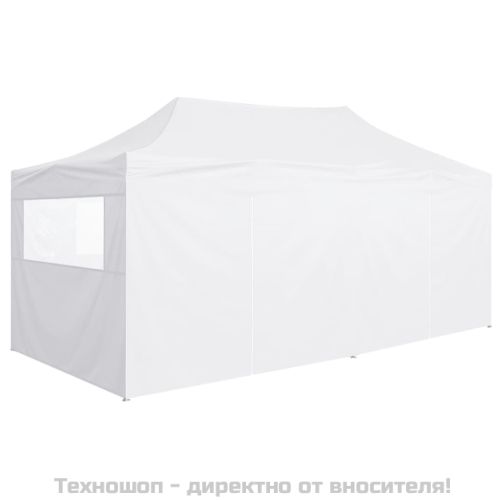 Сгъваема парти шатра с 4 странични стени 3х6 м стомана бяла