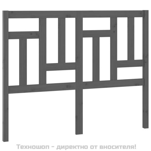 Горна табла за легло, сива, 125,5x4x100 см, бор масив