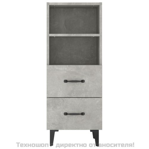 Сайдборд, бетонно сив, 34,5x34x90 см, инженерно дърво