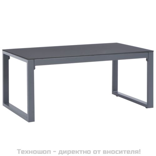 Градински комплект с възглавници, 3 части, алуминий, черен