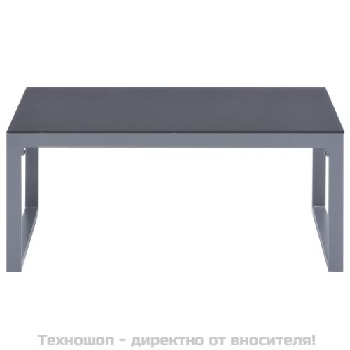 Градински комплект с възглавници, 3 части, алуминий, черен