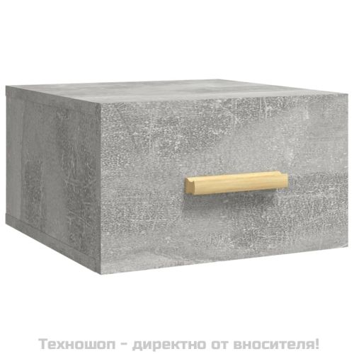 Нощни шкафчета за стенен монтаж 2 бр бетонно сиви 35x35x20 см