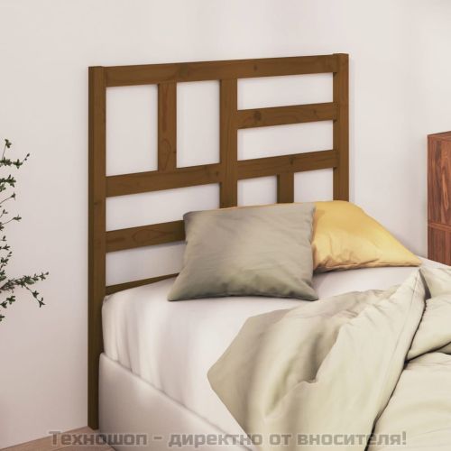 Горна табла за легло, меденокафява, 96x4x104 см, бор масив